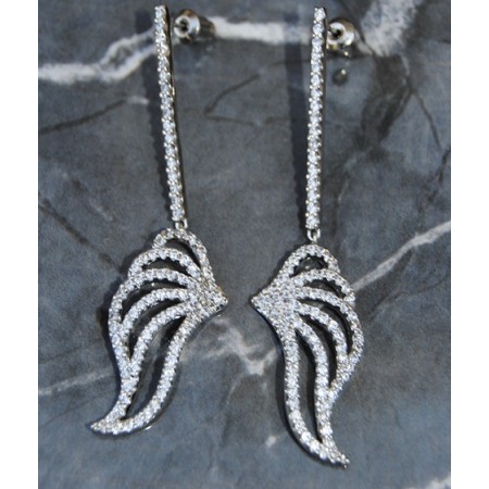 Silver Diamond Danglers